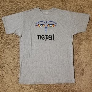 Vintage Nepal "Majestic eyes" T-shirt Sz xl